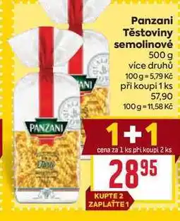 Billa Panzani Těstoviny semolinové 500 g nabídka