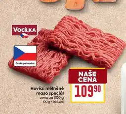 Billa Hovězí mělněné maso speciál cena za 300 g nabídka