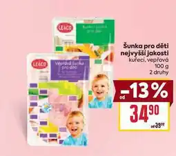 Billa Šunka pro děti nejvyšší jakosti od kuřecí, vepřová 100 g nabídka