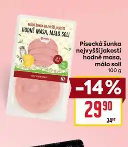 Billa Písecká šunka nejvyšší jakosti hodně masa, málo soli 100 g nabídka