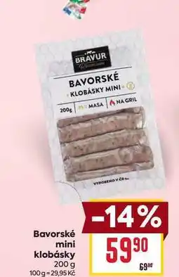 Billa Bavorské mini klobásky 200 g nabídka