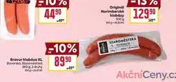 Billa Bravur klobása XL Bavorská, Staroměstská 360 g nabídka