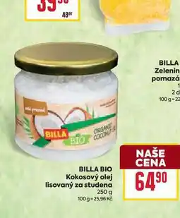 Billa BILLA BIO Kokosový olej lisovaný za studena 250 g nabídka