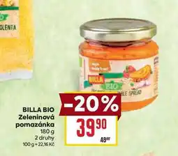 Billa BILLA BIO Zeleninová pomazánka 180 g nabídka