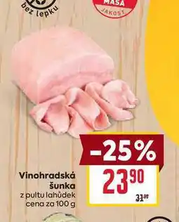 Billa Vinohradská šunka z pultu lahůdek cena za 100g nabídka