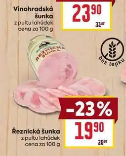 Billa Vinohradská šunka z pultu lahůdek cena za 100 g nabídka