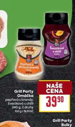 Billa Grill Party Omáčka pepřová s brandy, švestková s chilli 240 g nabídka