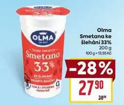 Billa Olma Smetana ke šlehání 33% 200 g nabídka