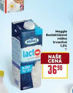 Billa Meggle Bezlaktózové mléko trvanlivé 1,5% 1l nabídka