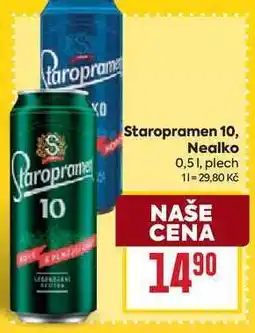 Billa Staropramen Nealko 0,51, plech nabídka