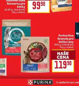 Billa Purina One Granule pro kočky i psy 800 g nabídka