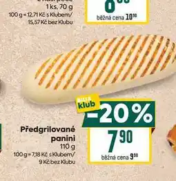 Billa Předgrilované panini 110 g nabídka
