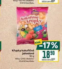 Billa Křupky kukuřičné jahodové 90 g nabídka