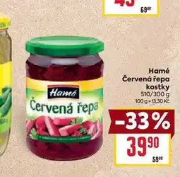 Billa Hamé Červená řepa kostky 510/300 g nabídka