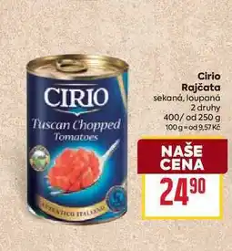 Billa Cirio Rajčata sekaná, loupaná 2 druhy 400/ od 250 g nabídka