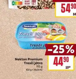Billa Nekton Premium Tresčí játra 115 g nabídka