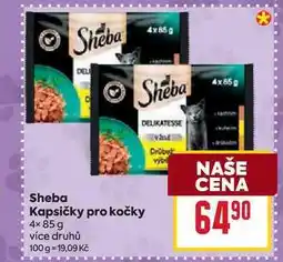 Billa Sheba Kapsičky pro kočky 4x85g nabídka
