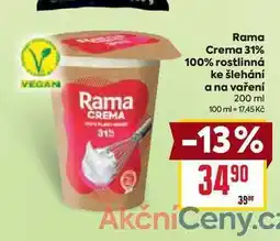 Billa Rama Crema 31% 100% rostlinná ke šlehání a na vaření 200 ml nabídka