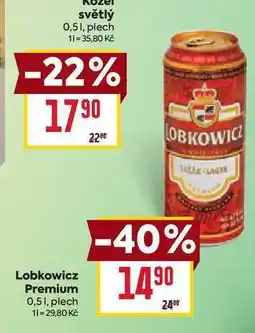 Billa Lobkowicz Premium 0,51, plech nabídka