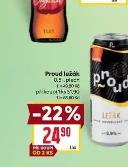 Billa Proud ležák 0,51, plech nabídka