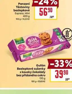 Billa Gullón Bezlepkové sušenky s kousky čokolády bez přidaného cukru 130 g nabídka