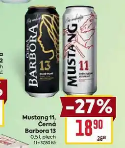 Billa Mustang 11, Černá Barbora 13 0,51, plech nabídka
