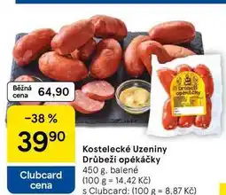 Tesco Kostelecké uzeniny Drůbeží opékáčky, 450 g, balené nabídka