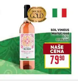 Billa SOL VINEUS Merlot rosé 0,75l nabídka