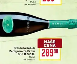 Billa Prosecco Rebuli Zerogrammi, Extra Brut D.O.C.G. 0,75l nabídka