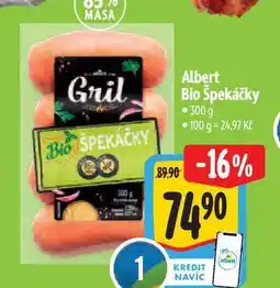 Albert Albert Bio Špekáčky 300 g nabídka
