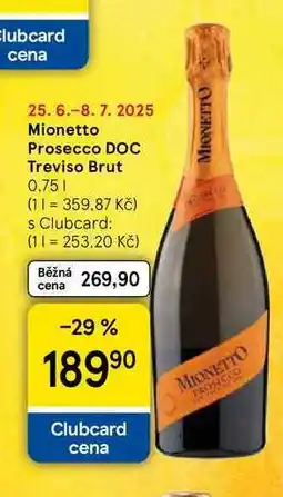 Tesco Mionetto Prosecco DOC Treviso Brut, 0.75 l nabídka