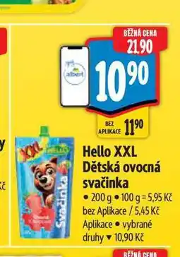 Albert Hello XXL Dětská ovocná svačinka 200 g nabídka