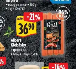 Albert Albert Klobásky s goudou 170 g nabídka