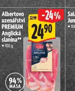 Albert Albertovo uzenářství PREMIUM Anglická slanina 100 g nabídka