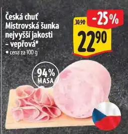 Albert Česká chuť Mistrovská šunka nejvyšší jakosti - vepřová 100 g nabídka