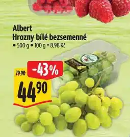 Albert Albert Hrozny bílé bezsemenné 500 g nabídka