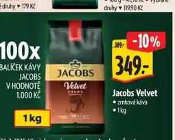 Albert Jacobs Velvet zrnková káva 1 kg nabídka
