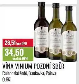 Ratio VÍNA VINIUM POZDNÍ SBĚR 0,187l nabídka