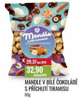 Ratio MANDLE V BÍLÉ ČOKOLÁDĚ S PŘÍCHUTÍ TIRAMISU 80g nabídka