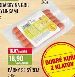 Ratio PÁRKY SE SÝREM 250g nabídka