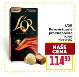 Billa L'OR Kávové kapsle pro Nespresso 1 balení nabídka