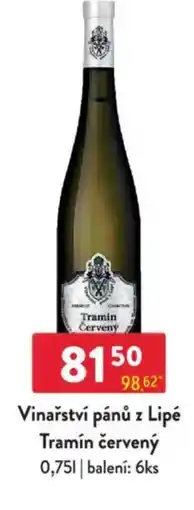 Qanto Vinařství pánů z Lipé Tramin Cervený nabídka