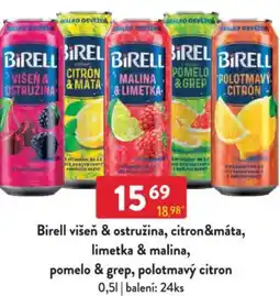 Qanto Birell višeň & ostružina, citron&máta, limetka & malina, pomelo & grep, polotmavý citron nabídka