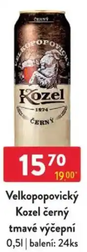 Qanto Velkopopovický Kozel černý tmavé výčepní nabídka