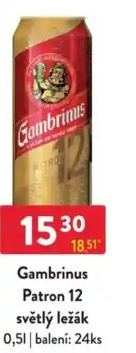 Qanto Gambrinus Patron 12 světlý ležák nabídka