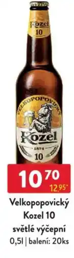 Qanto Velkopopovický Kozel 10 světlé výčepní nabídka