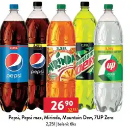 Qanto Pepsi, Pepsi max, Mirinda, Mountain Dew, 7UP Zero nabídka