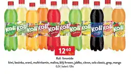 Qanto Koli limonáda kiwi, bezinka, oranž, multivitamin, malina, bílý hrozen, jablko, citron, cola classic, grep, mango nabídka
