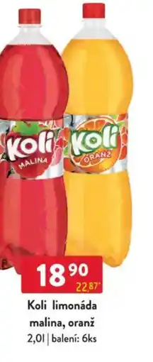 Qanto Koli limonáda malina, oranž nabídka