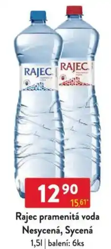 Qanto Rajec pramenitá voda Nesycená, Sycená nabídka